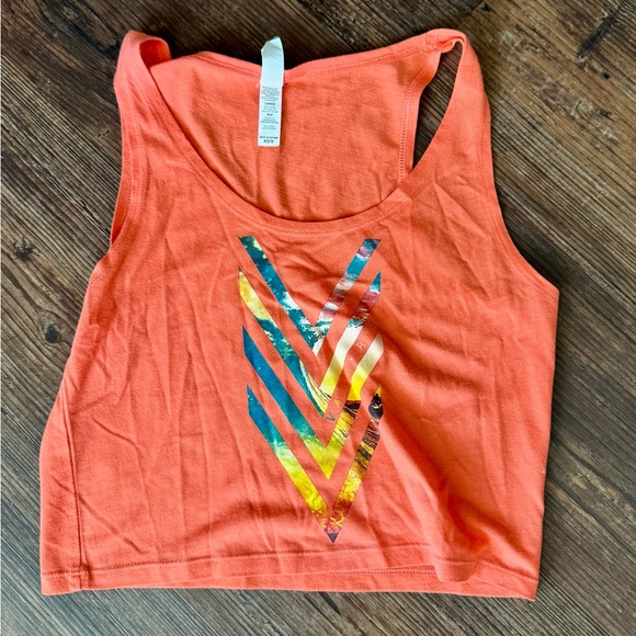 Valkyrie Coral Crop Top with Chevron Design - Picture 1 of 2